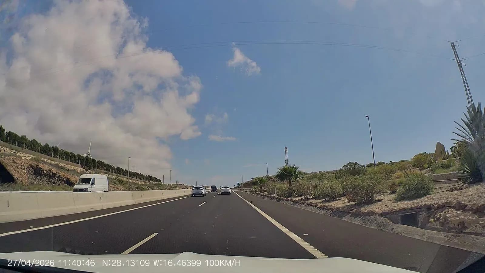 Aparcamiento gratuito en Autopista del Sur en Arico (Santa Cruz de Tenerife)