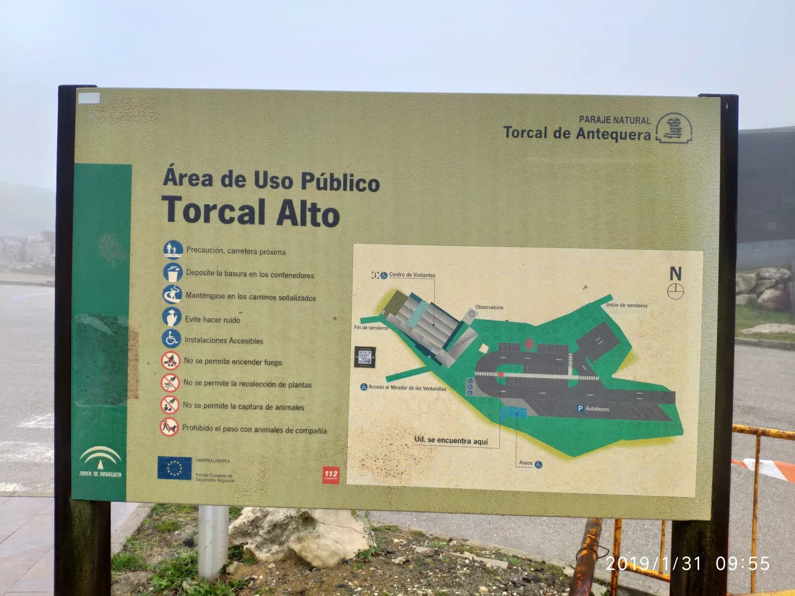 parking Torcal centro de visitantes en Antequera (Málaga)