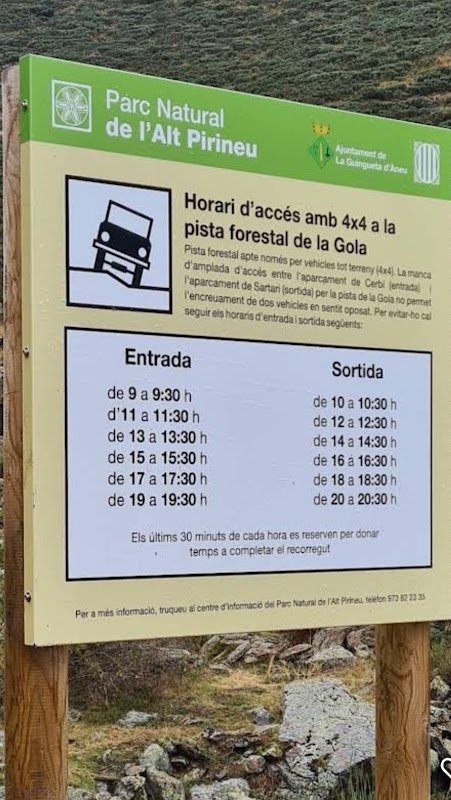 Aparcamiento gratuito en Carretera de Cerbi en Esterri d'Àneu (Lleida)